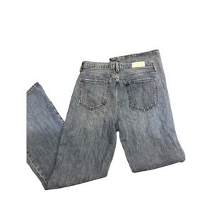 Pistola Womens High Rise Wide Leg Jeans Blue Medium Wash Distressed Size 28